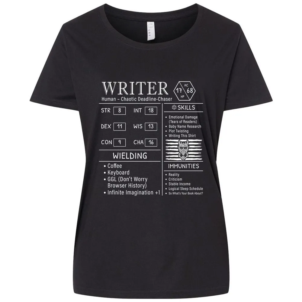 Writer Stats New Ladies Curvy Jersey - Blended Black - 1