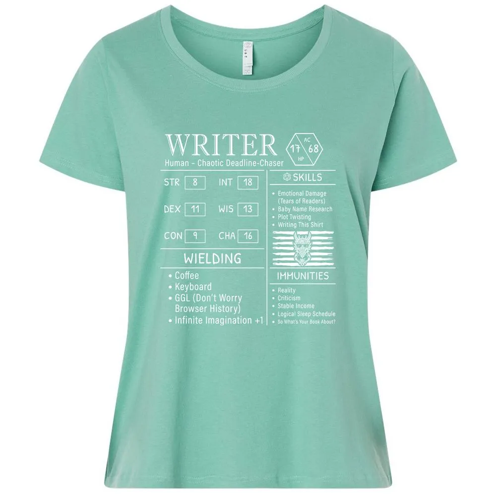 Writer Stats New Ladies Curvy Jersey - Saltwater - 7