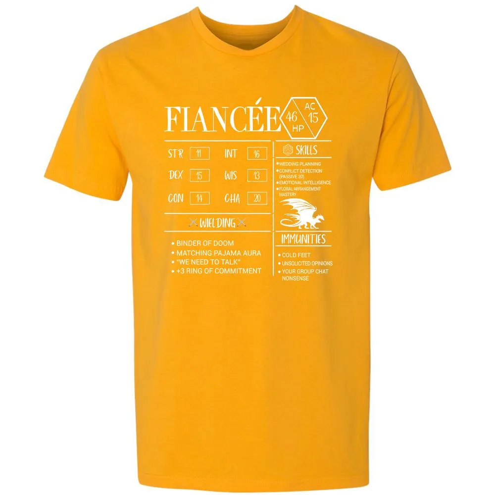 Fiancee Stats Premium Unisex T-Shirt - Gold - 12