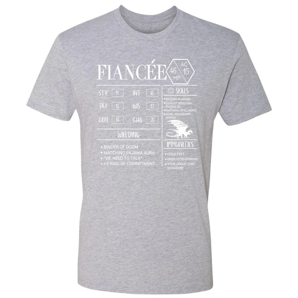 Fiancee Stats Premium Unisex T-Shirt - Heather Grey - 9