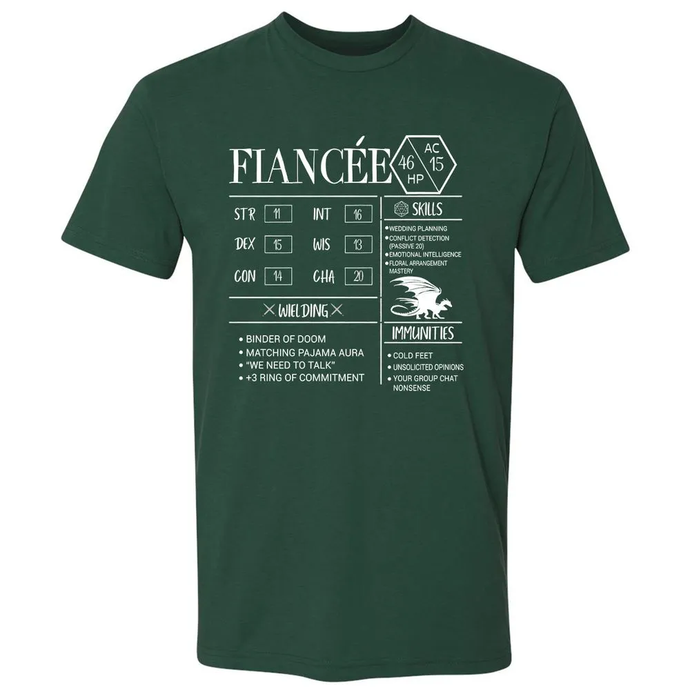 Fiancee Stats Premium Unisex T-Shirt - Forest Green - 13