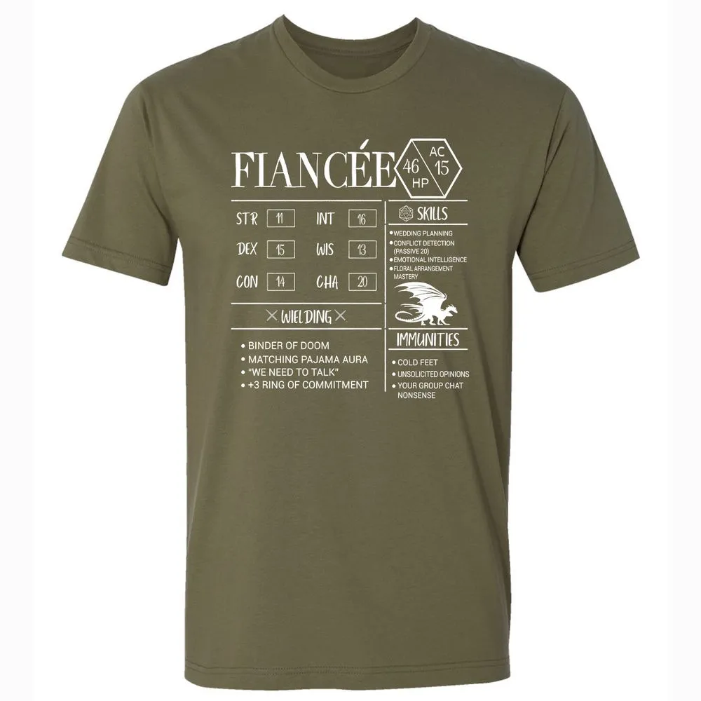 Fiancee Stats Premium Unisex T-Shirt - Military Green - 5