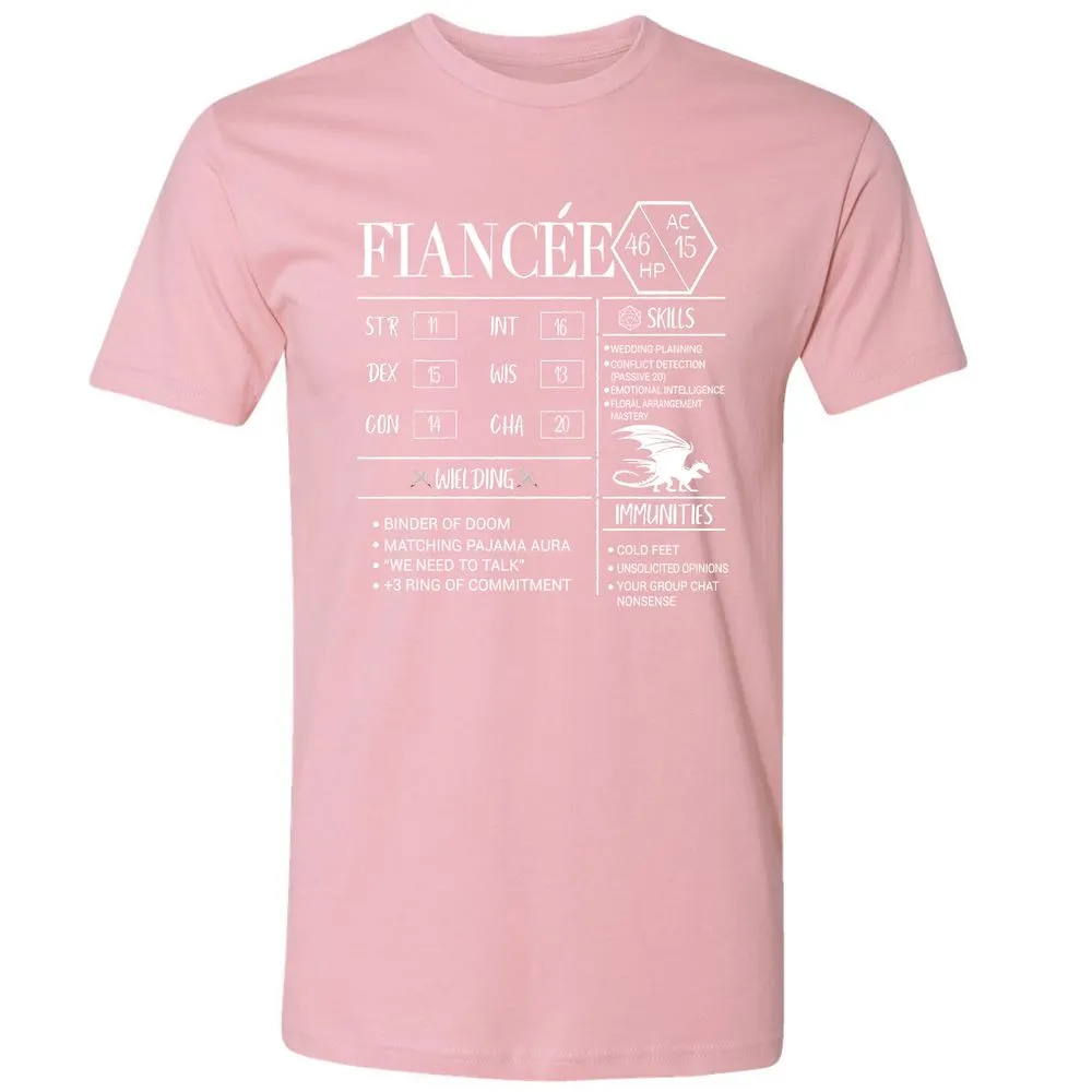 Fiancee Stats Premium Unisex T-Shirt - Light Pink - 3