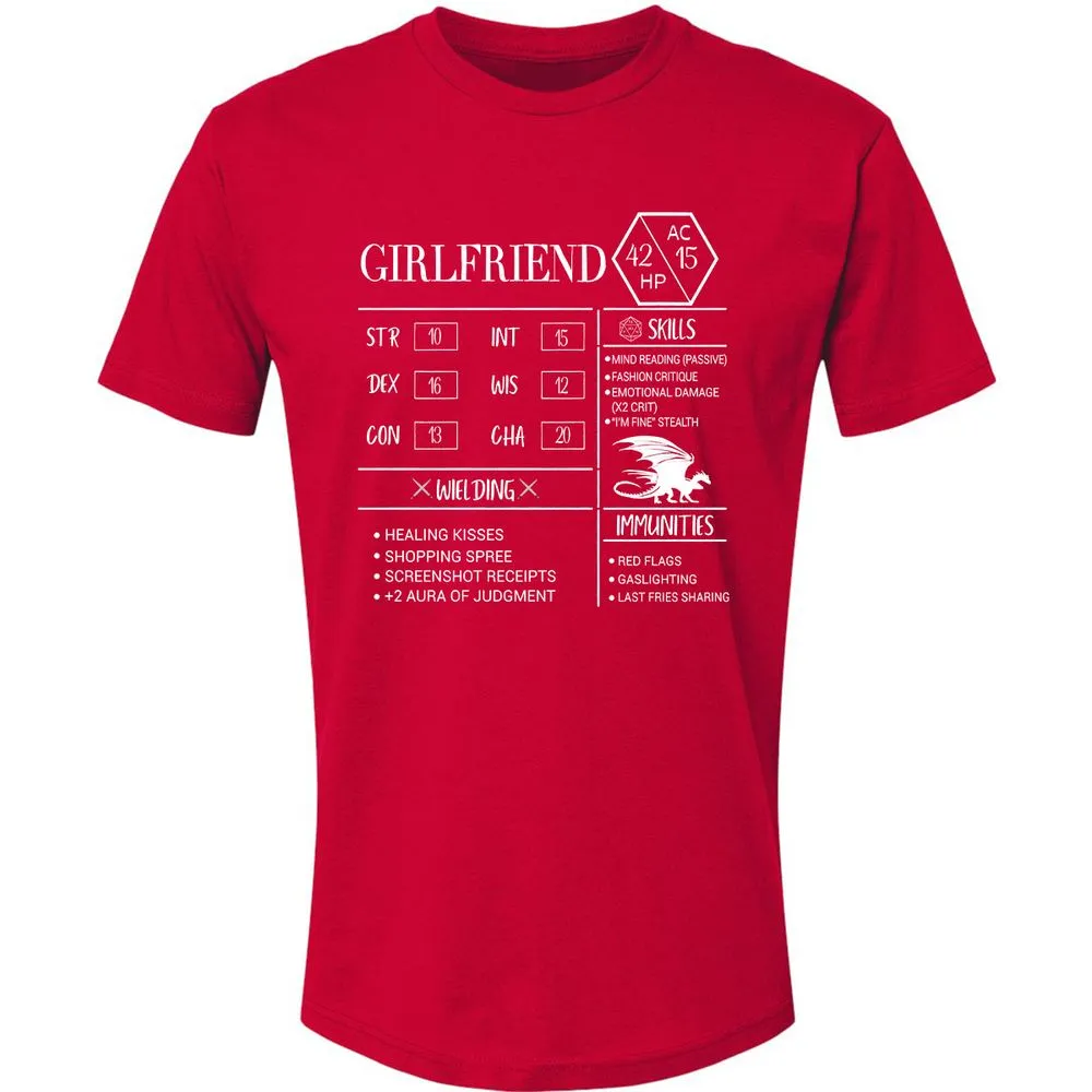 Girlfriend Stats Premium Unisex T-Shirt - Red - 6