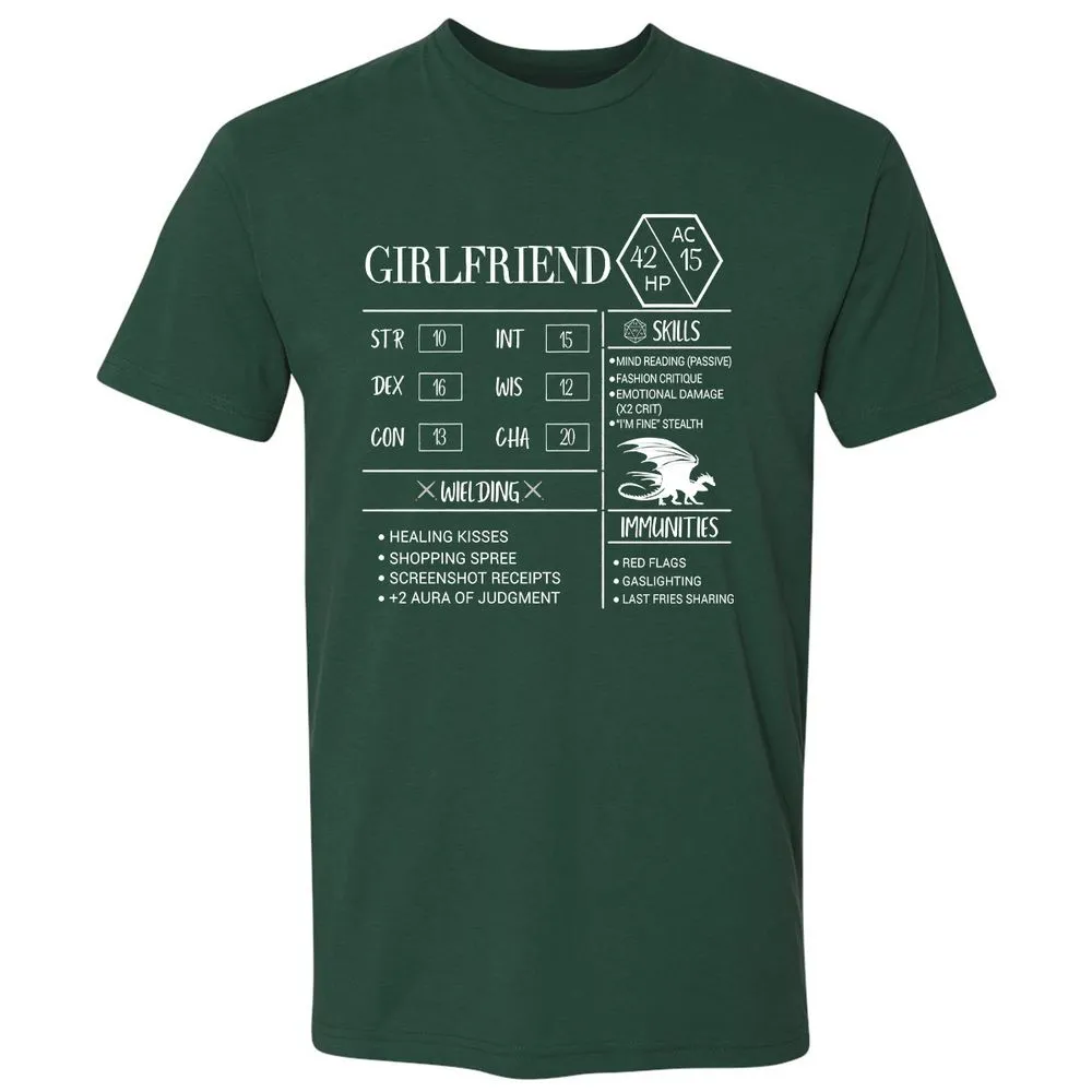 Girlfriend Stats Premium Unisex T-Shirt - Forest Green - 13