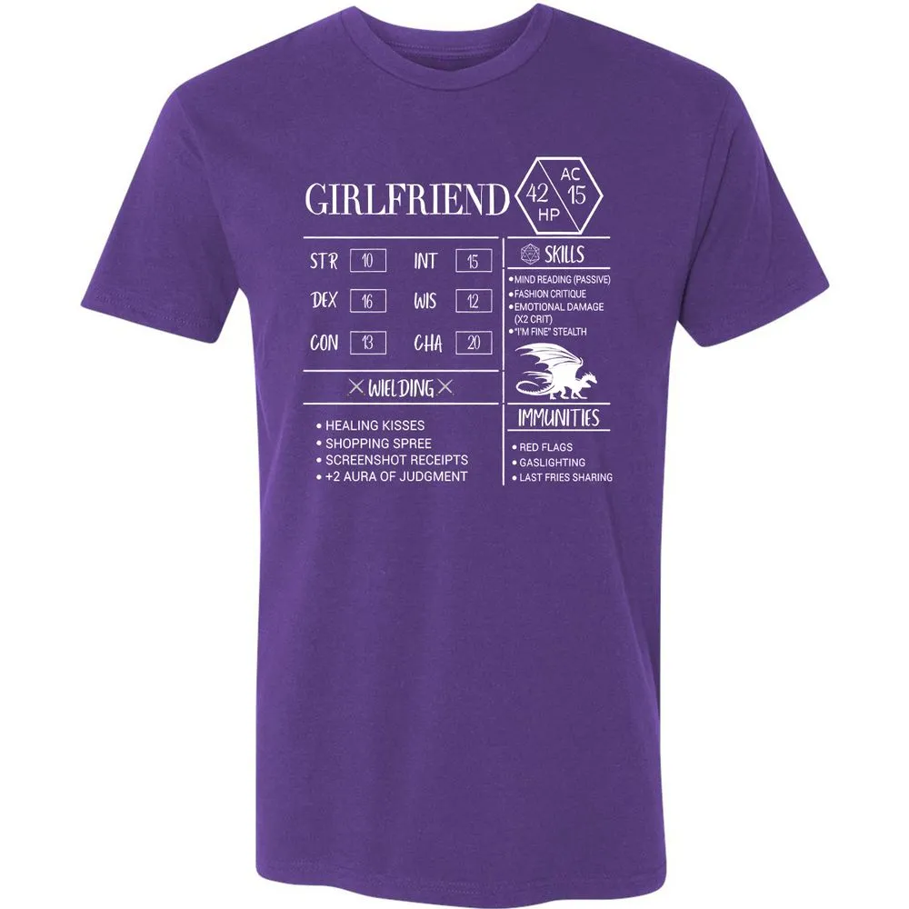 Girlfriend Stats Premium Unisex T-Shirt - Purple Rush - 7
