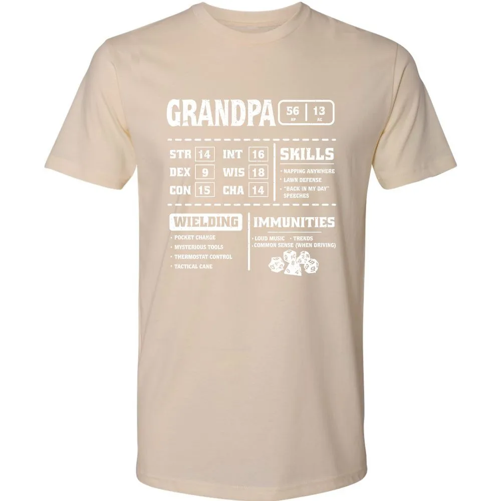 Grandpa Stats 2 Premium Unisex T-Shirt - Cream - 14