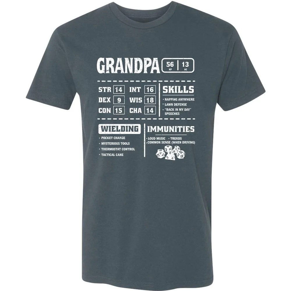Grandpa Stats 2 Premium Unisex T-Shirt - Indigo - 15