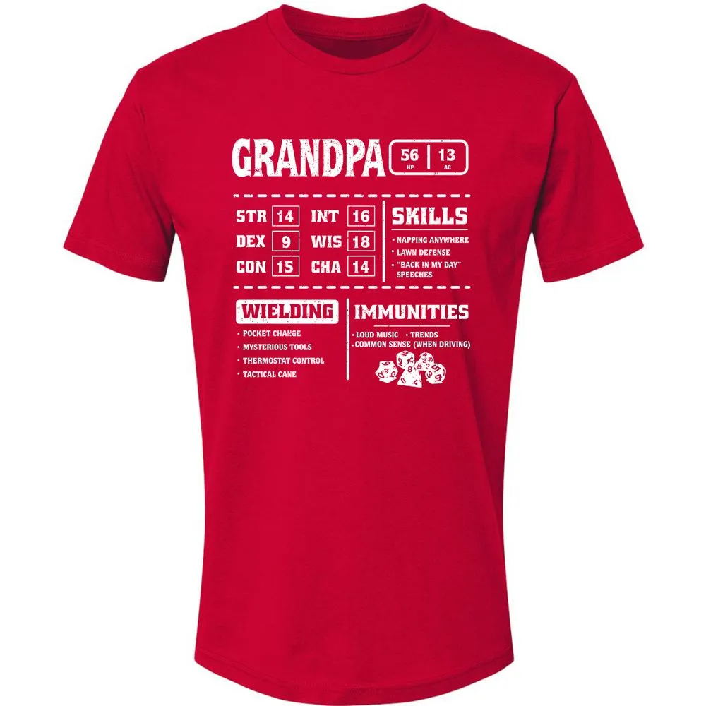 Grandpa Stats 2 Premium Unisex T-Shirt - Red - 6