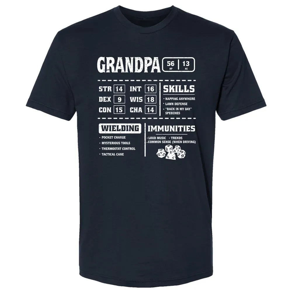 Grandpa Stats 2 Premium Unisex T-Shirt - Midnight Navy - 2