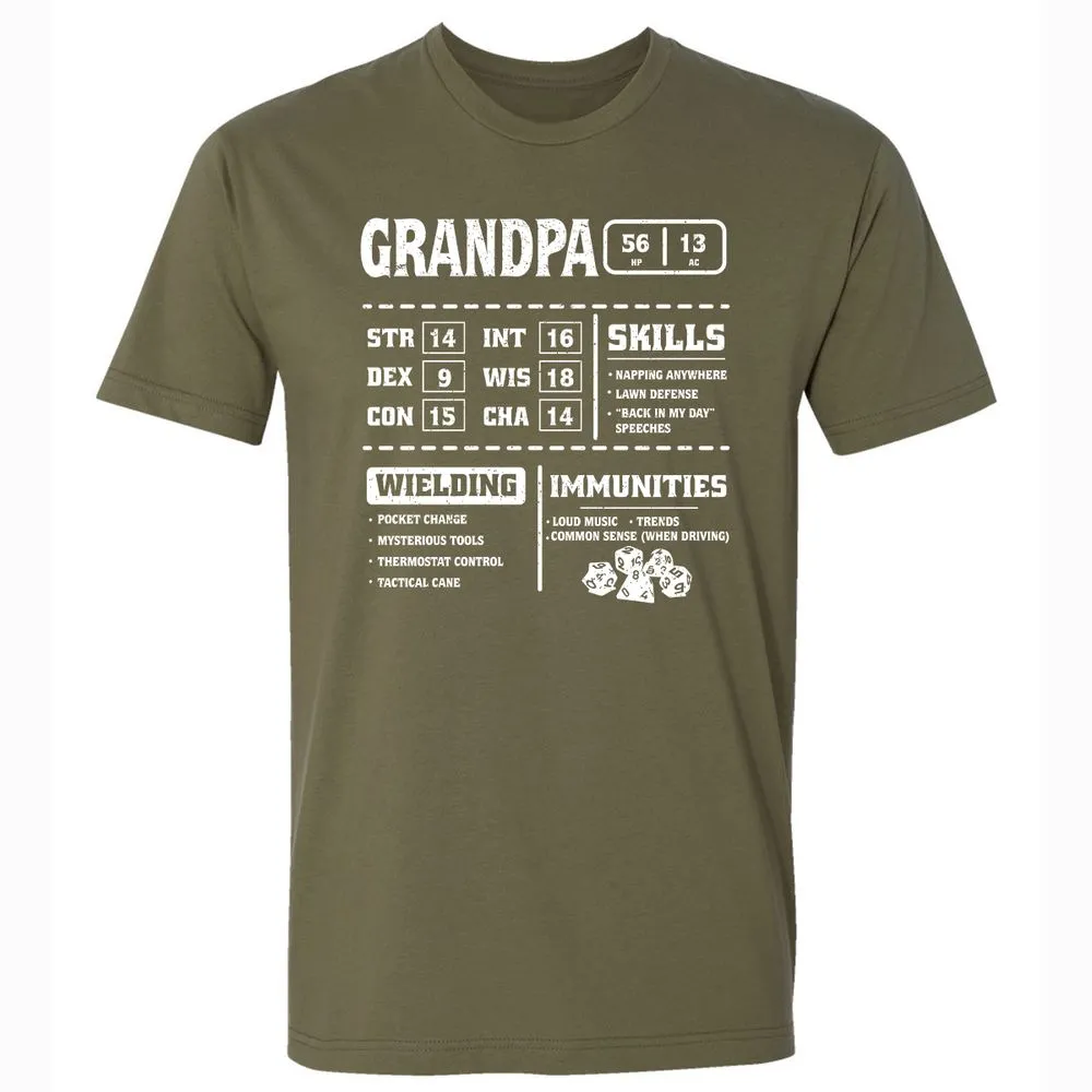 Grandpa Stats 2 Premium Unisex T-Shirt - Military Green - 5