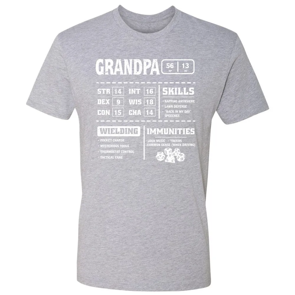 Grandpa Stats 2 Premium Unisex T-Shirt - Heather Grey - 9