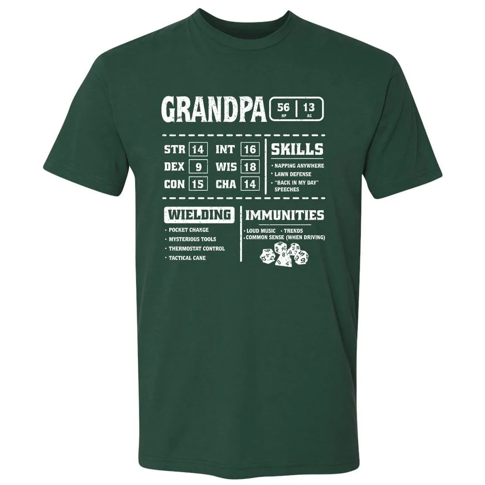 Grandpa Stats 2 Premium Unisex T-Shirt - Forest Green - 13