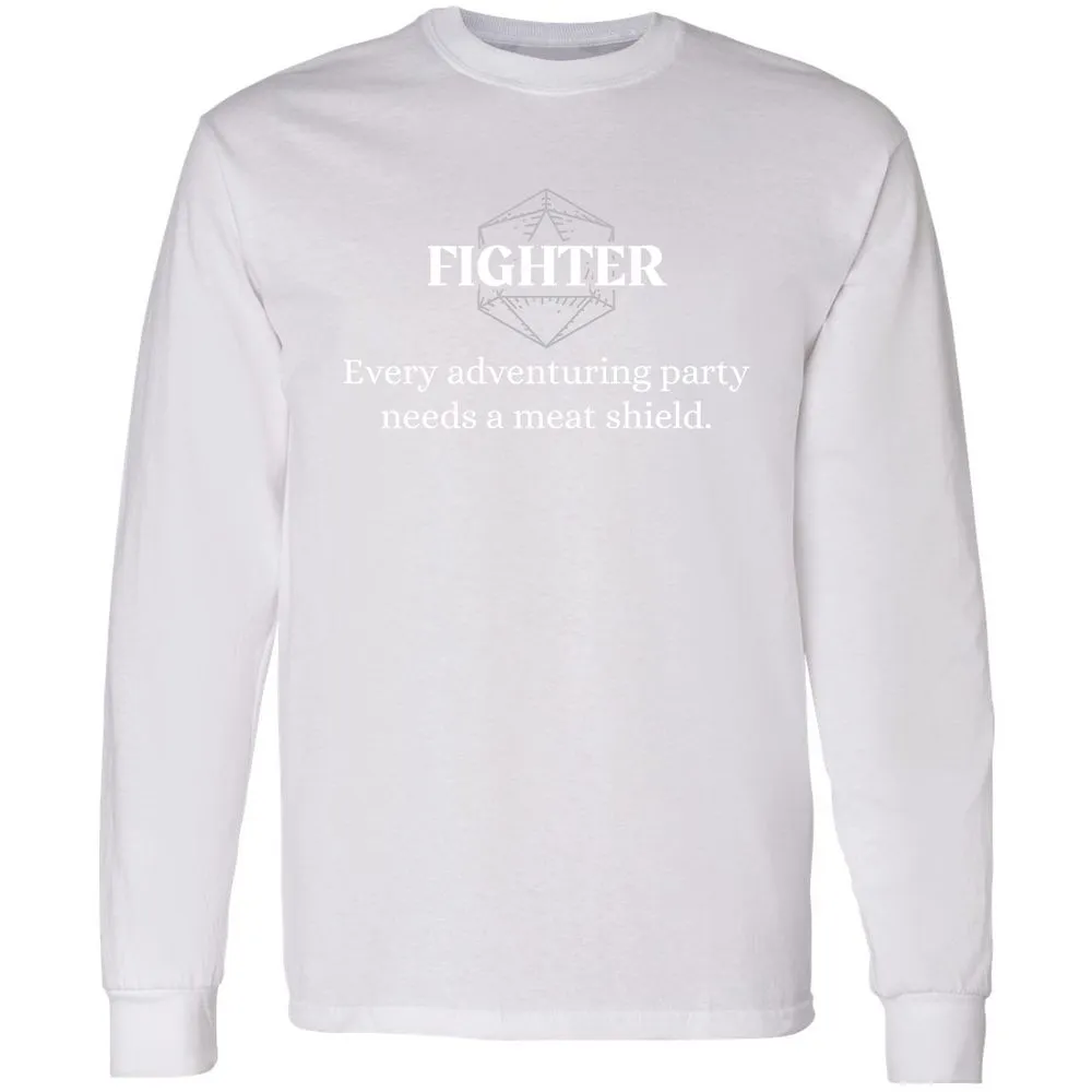 Fighter – Every Party Needs A Meat Shield Long Sleeve T-Shirt - White - 5