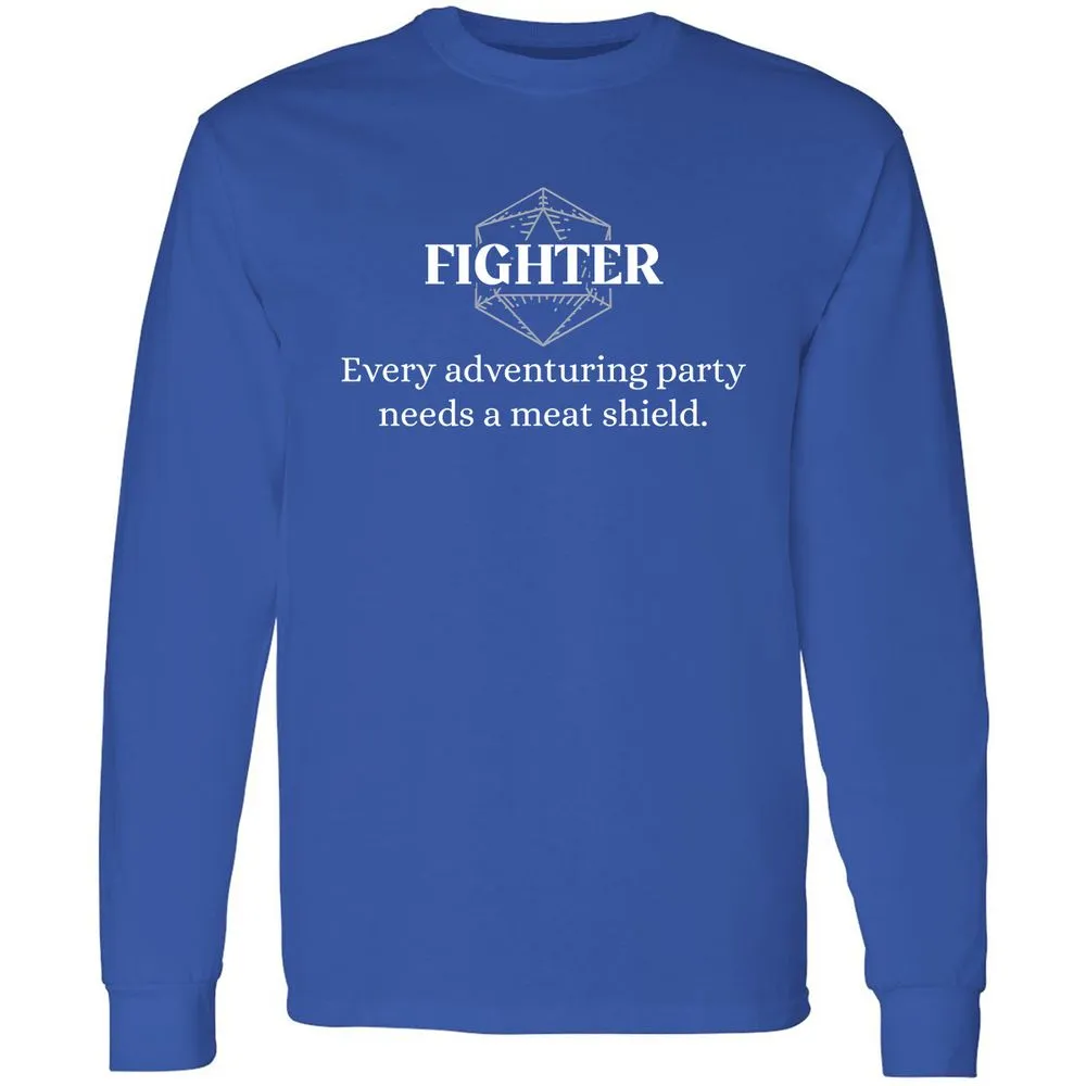 Fighter – Every Party Needs A Meat Shield Long Sleeve T-Shirt - Royal - 8