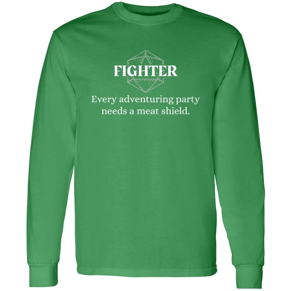 Fighter – Every Party Needs A Meat Shield Long Sleeve T-Shirt - Irish Green - 10