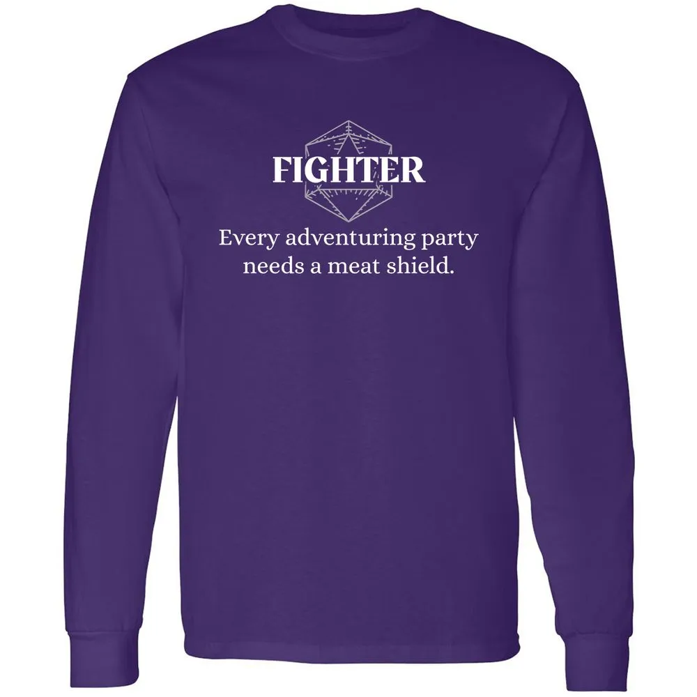 Fighter – Every Party Needs A Meat Shield Long Sleeve T-Shirt - Purple - 13