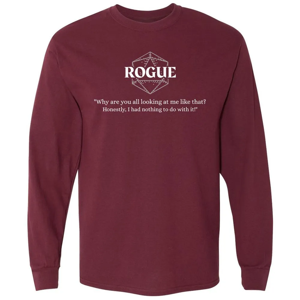 Rogue – Why Are You All Looking At Me Like That Long Sleeve T-Shirt - Maroon - 11
