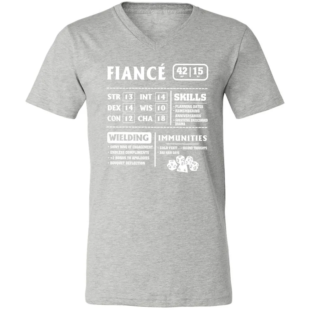 Fiance Stats Unisex V-Neck T-Shirt - Athletic Heather - 7