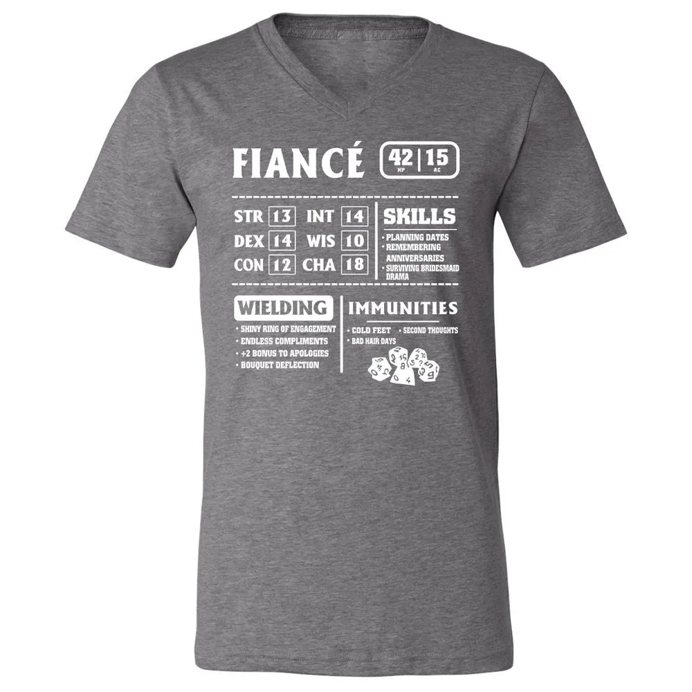 Fiance Stats Unisex V-Neck T-Shirt - Deep Heather - 13