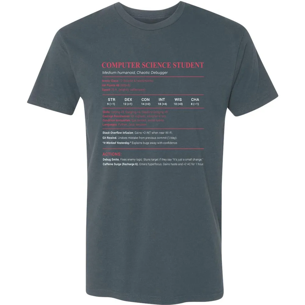 Computer Science Student Premium Unisex T-Shirt - Indigo - 15