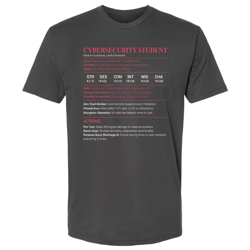 Cybersecurity Student Premium Unisex T-Shirt - Heavy Metal - 8