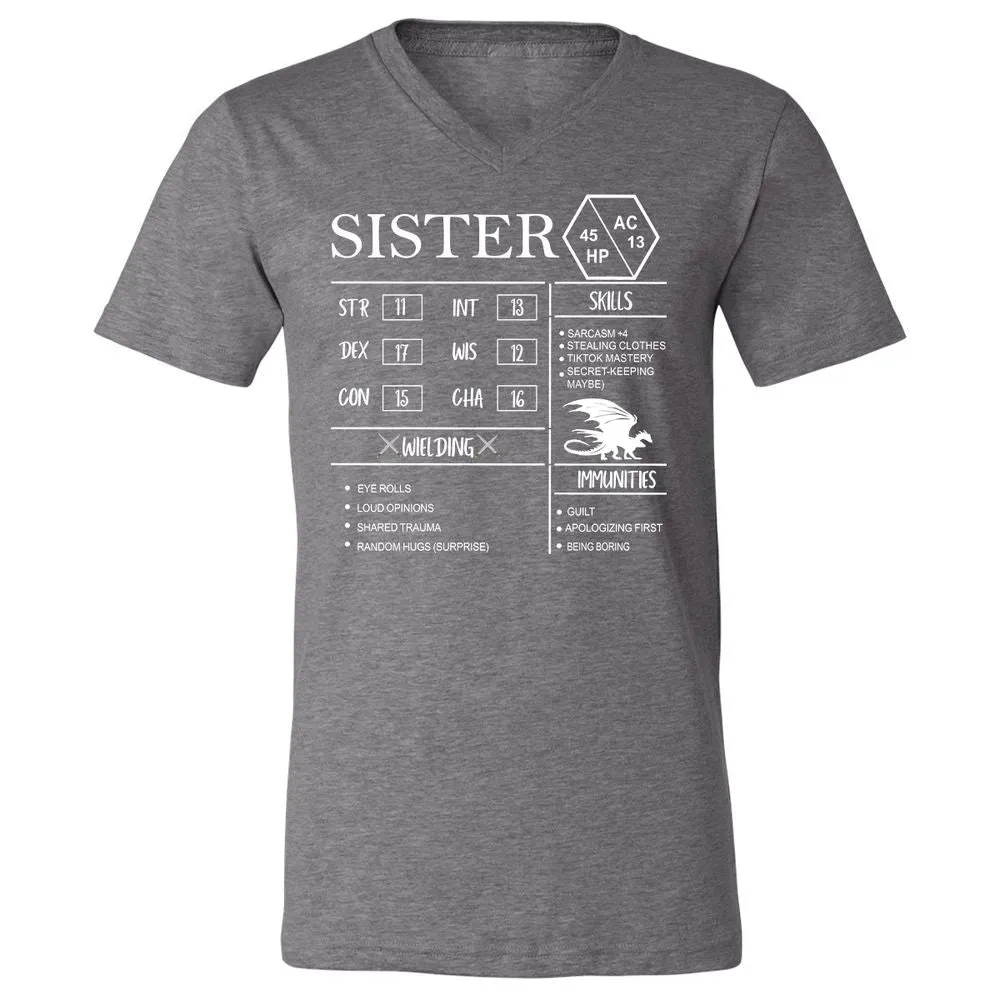 Sister Stats Unisex V-Neck T-Shirt - Deep Heather - 13