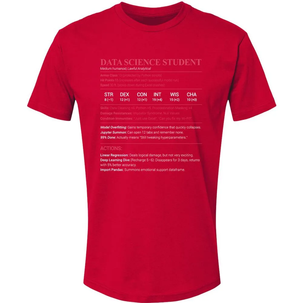 Data Science Student Premium Unisex T-Shirt - Red - 6