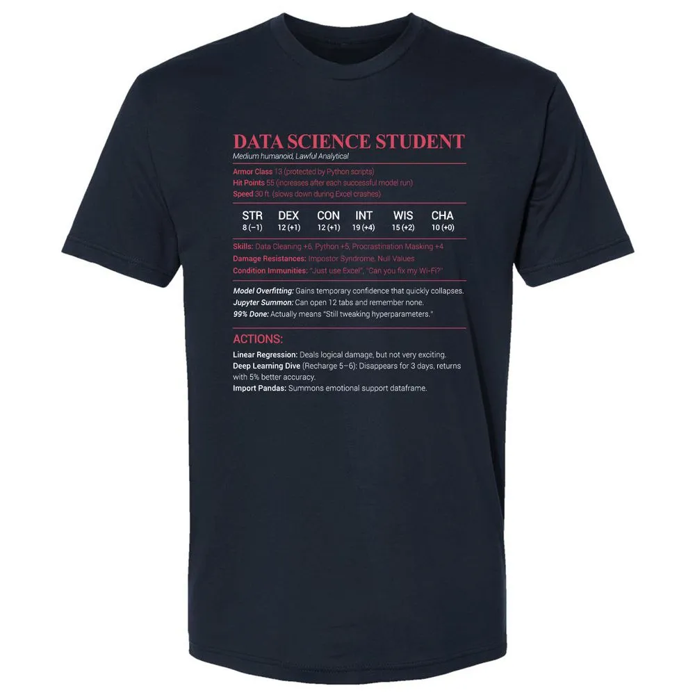 Data Science Student Premium Unisex T-Shirt - Midnight Navy - 2
