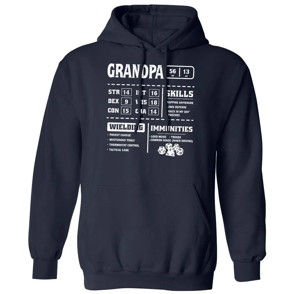Grandpa Stats 2 Classic Unisex Hoodie - Navy - 2