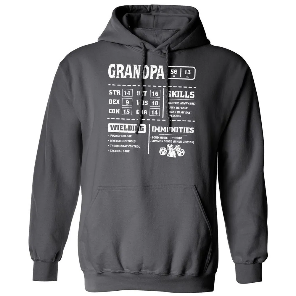 Grandpa Stats 2 Classic Unisex Hoodie - Charcoal - 7