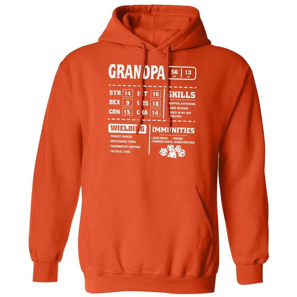 Grandpa Stats 2 Classic Unisex Hoodie - Orange - 10