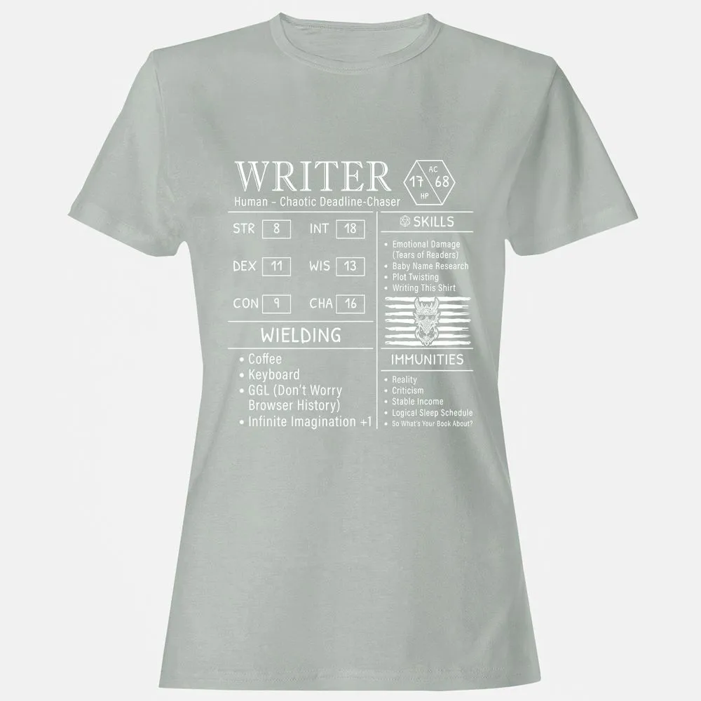 Writer Stats New Women's T-Shirt - Ash - 2