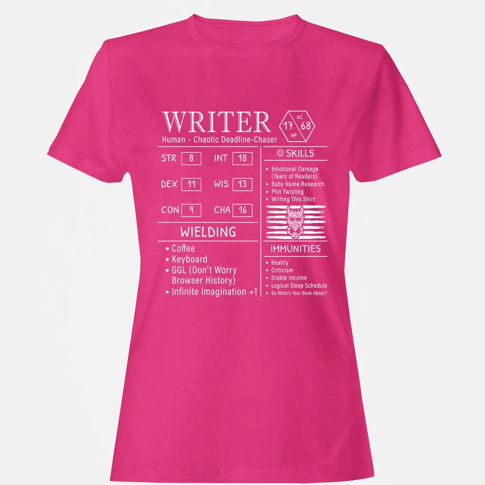 Writer Stats New Women's T-Shirt - Heliconia - 6