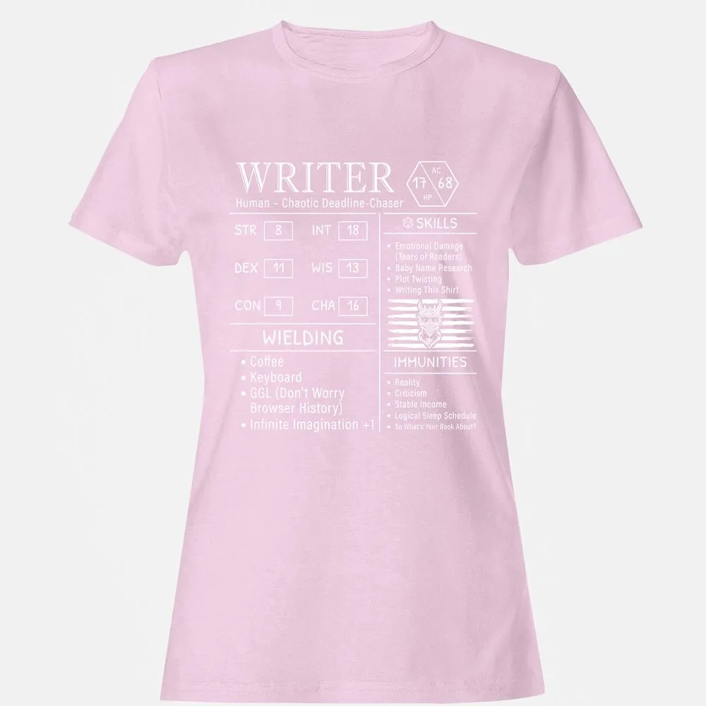 Writer Stats New Women's T-Shirt - Light Pink - 9