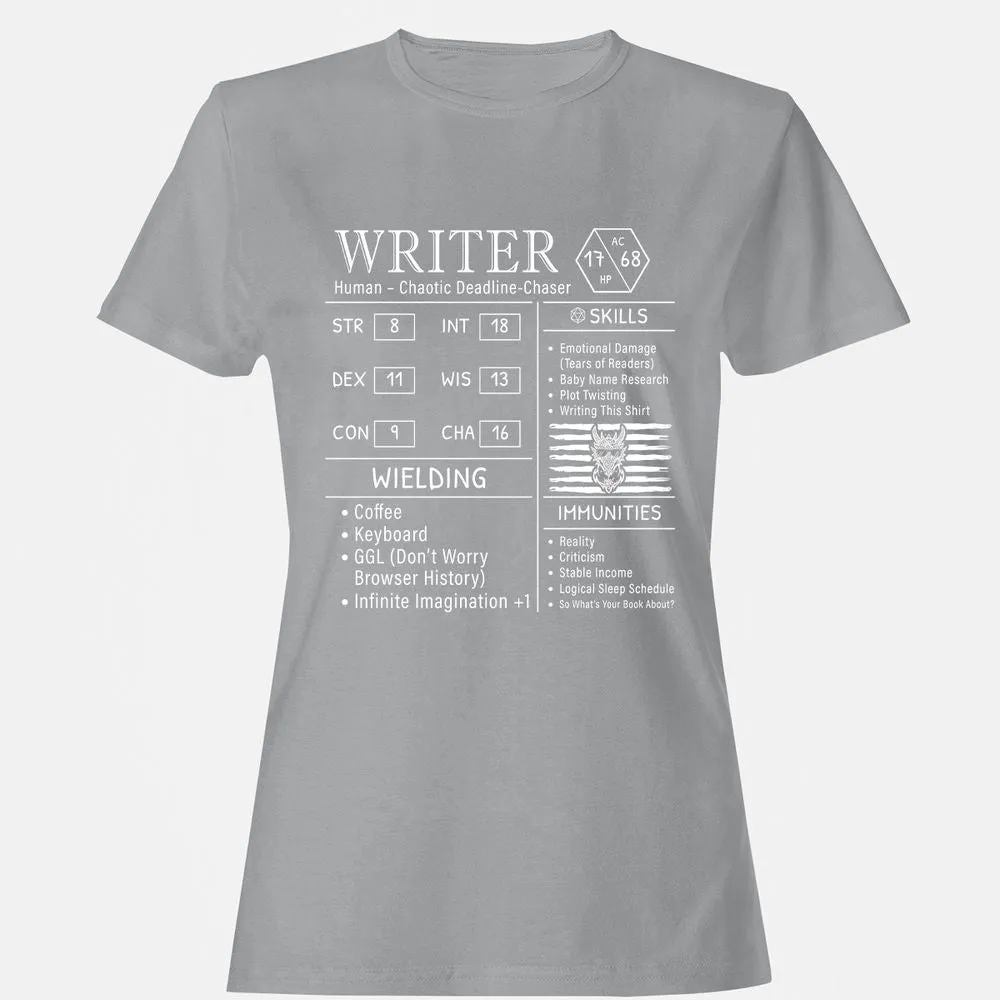 Writer Stats New Women's T-Shirt - Sport Grey - 15