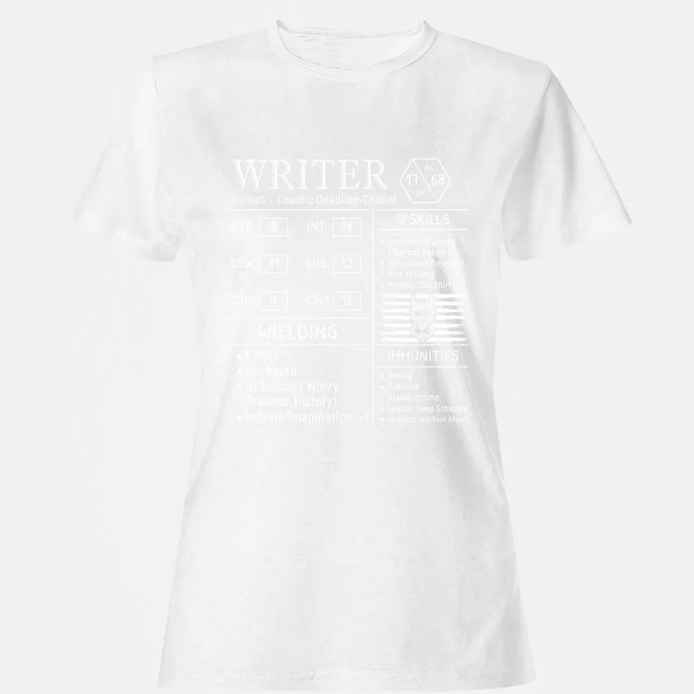 Writer Stats New Women's T-Shirt - White - 16