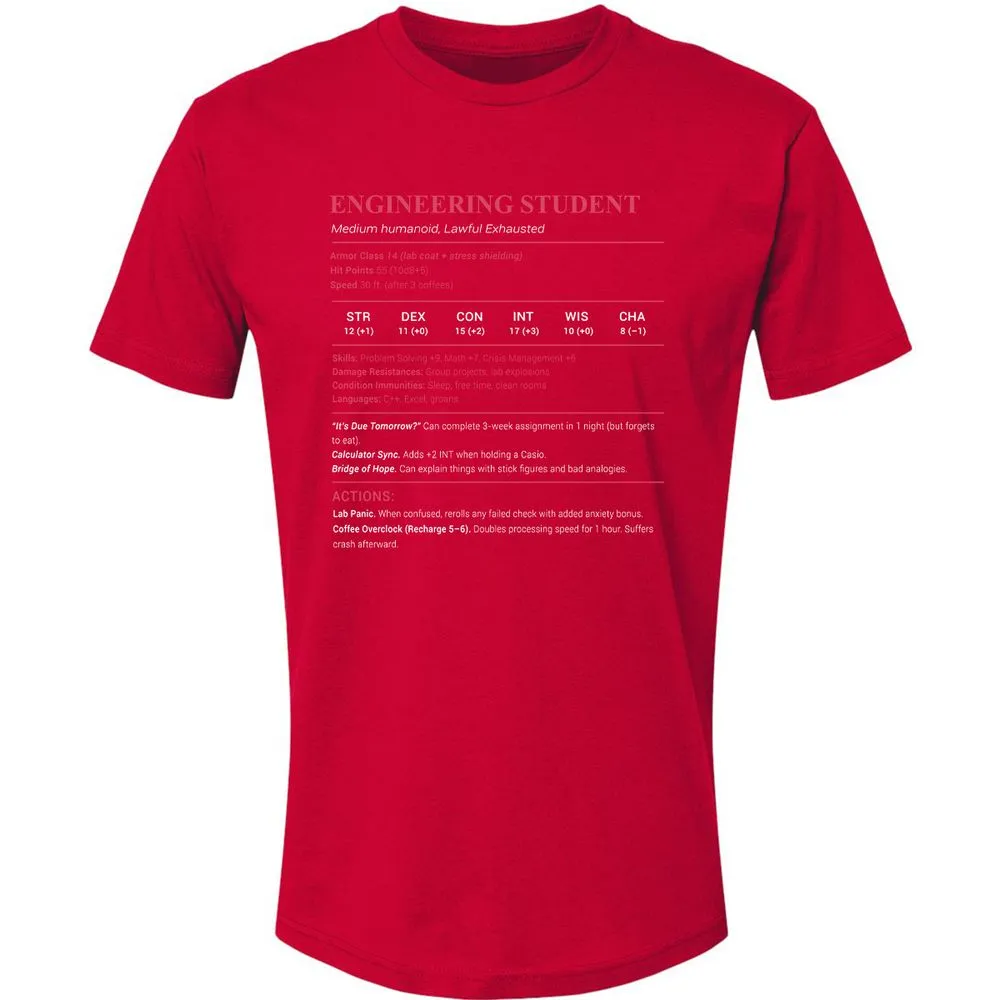 Engineering Student Premium Unisex T-Shirt - Red - 6