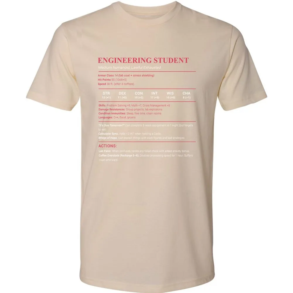 Engineering Student Premium Unisex T-Shirt - Cream - 14