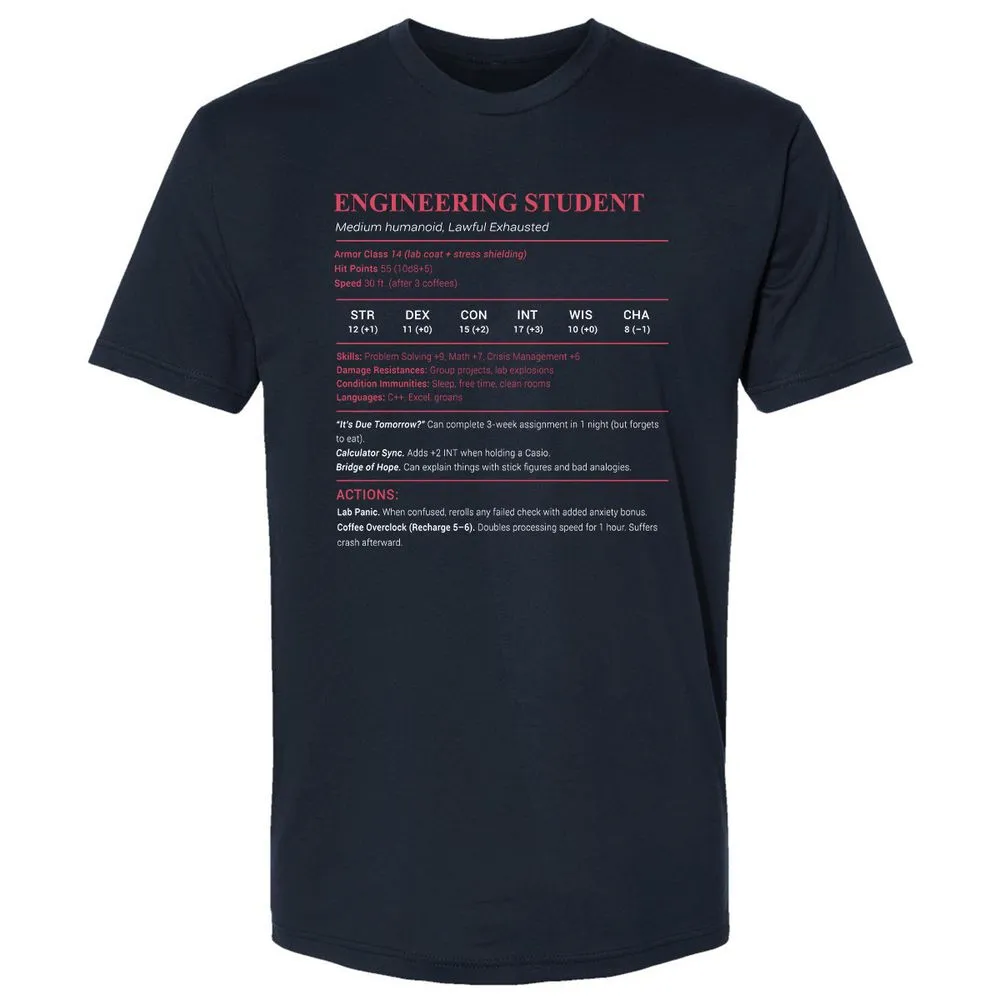 Engineering Student Premium Unisex T-Shirt - Midnight Navy - 2