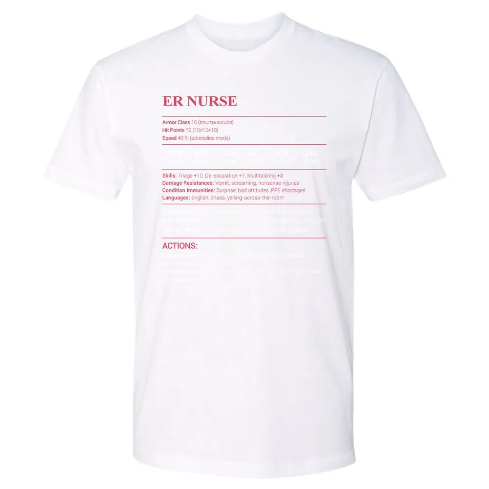 ER Nurse Premium Unisex T-Shirt - White - 4