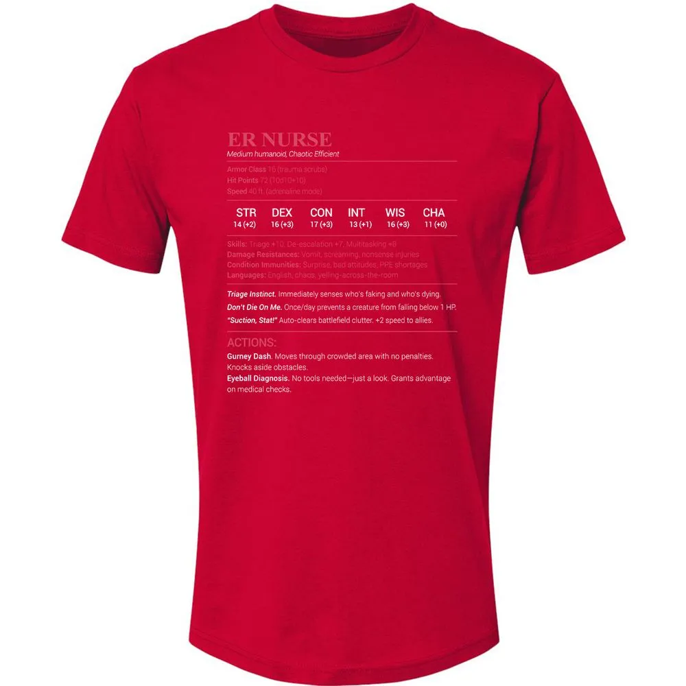 ER Nurse Premium Unisex T-Shirt - Red - 6