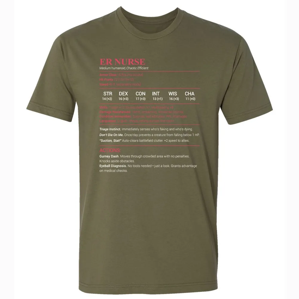 ER Nurse Premium Unisex T-Shirt - Military Green - 5