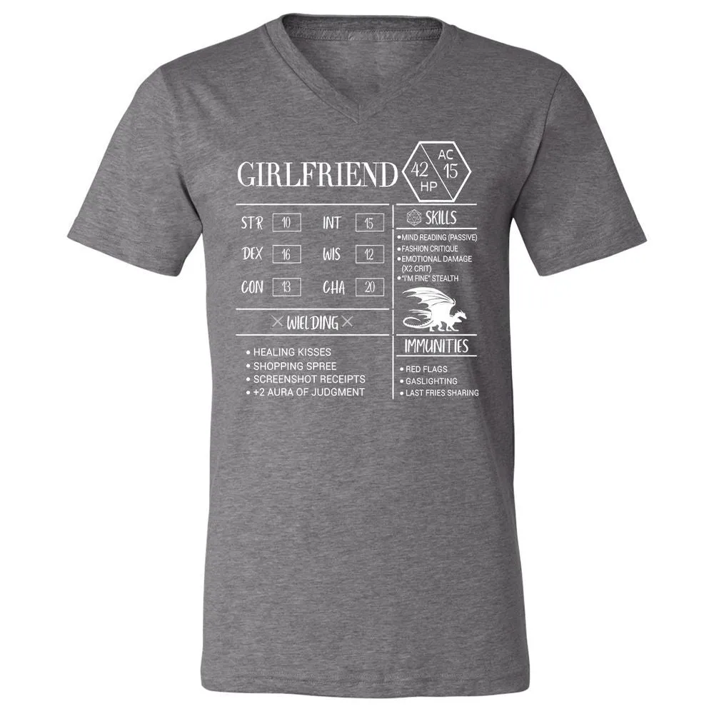 Girlfriend Stats Unisex V-Neck T-Shirt - Deep Heather - 13