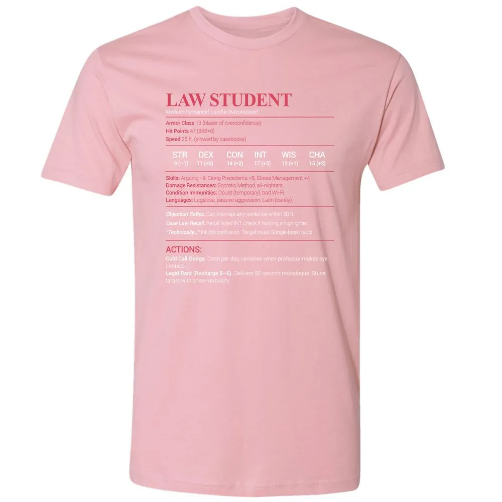 Law Student Premium Unisex T-Shirt - Light Pink - 3