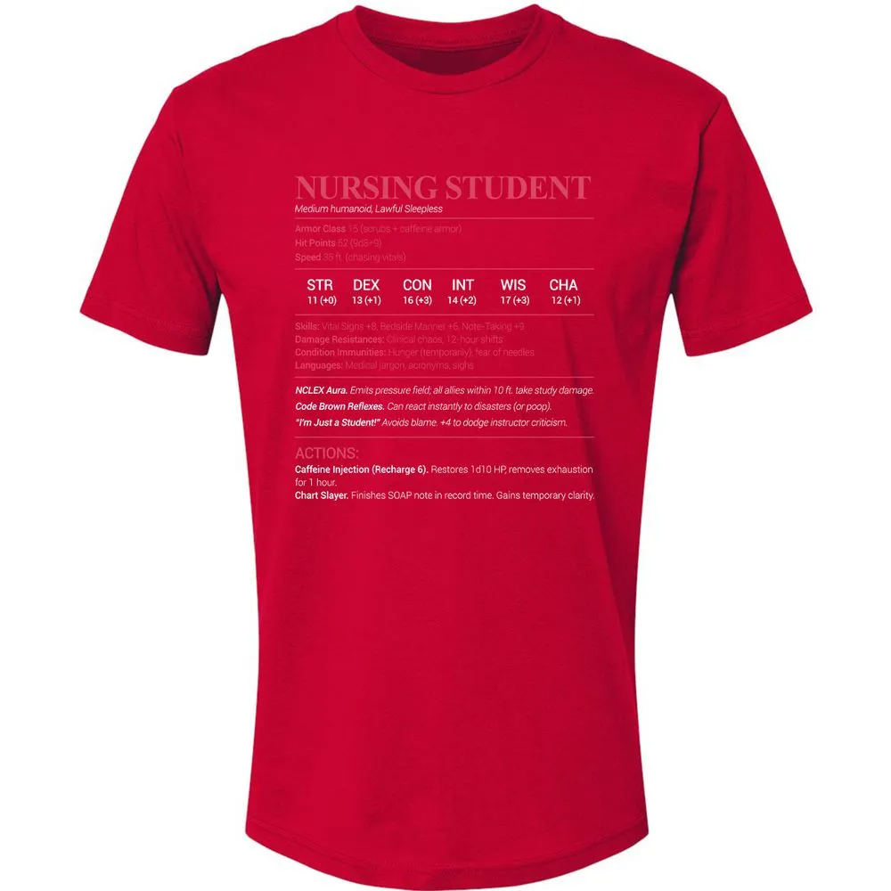 Nursing Student Premium Unisex T-Shirt - Red - 6