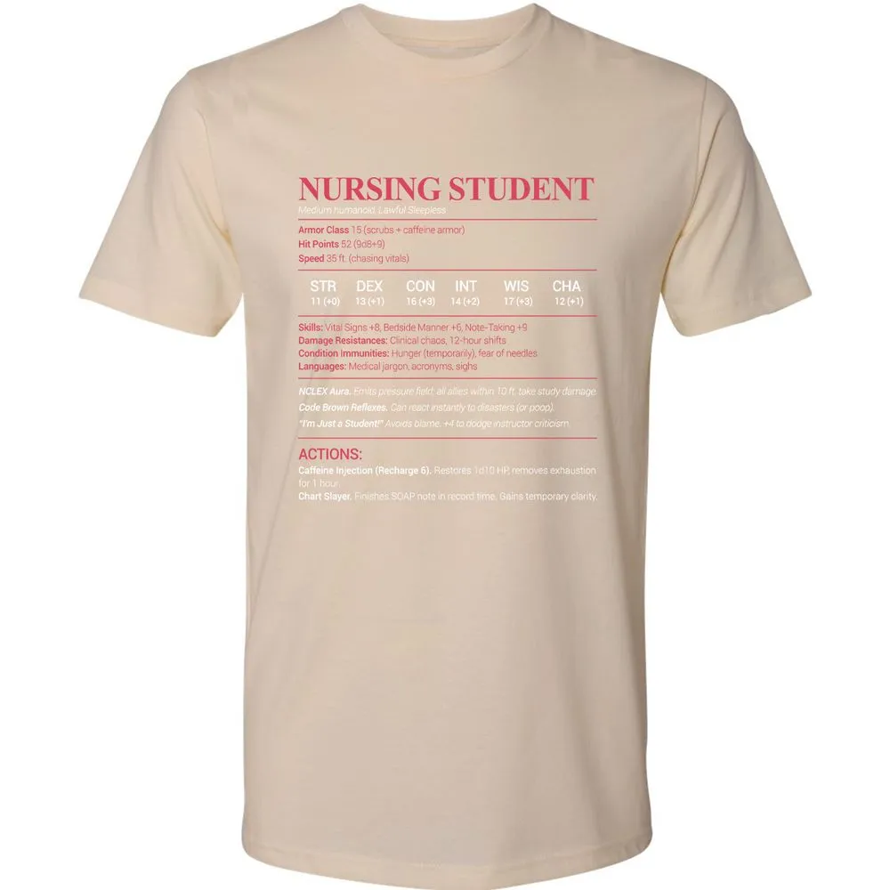 Nursing Student Premium Unisex T-Shirt - Cream - 14