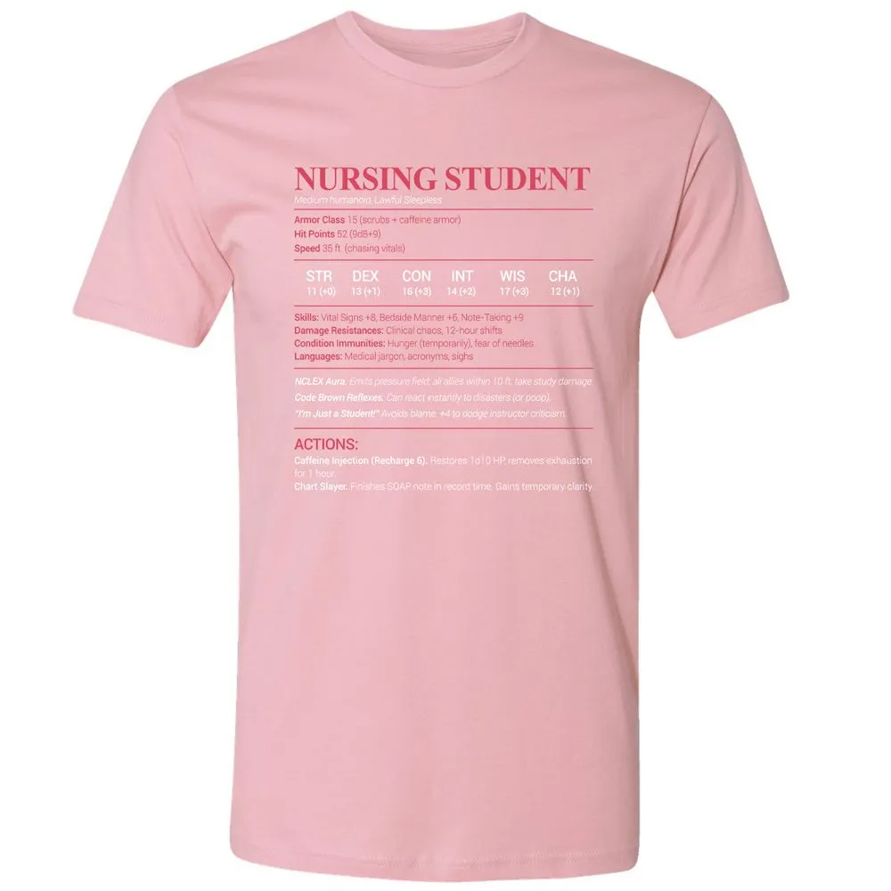 Nursing Student Premium Unisex T-Shirt - Light Pink - 3