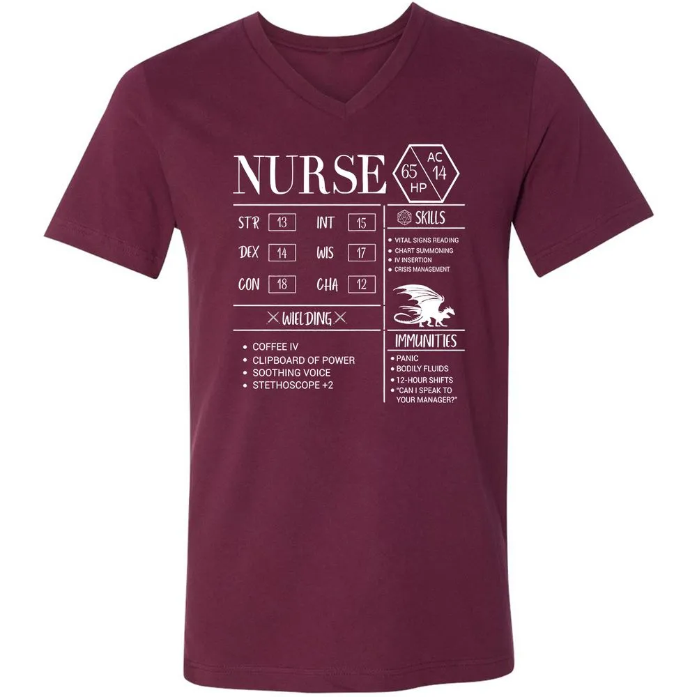 Nurse New Unisex V-Neck T-Shirt - Maroon - 6