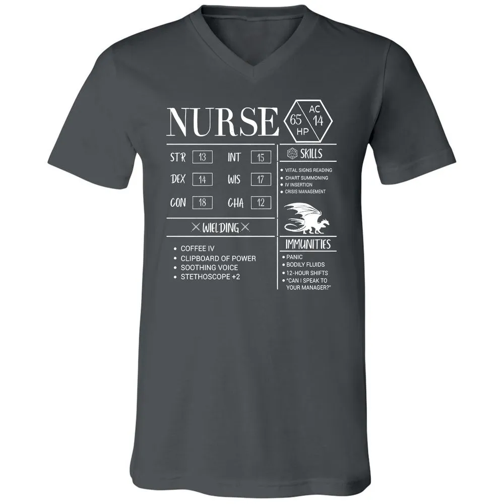 Nurse New Unisex V-Neck T-Shirt - Asphalt - 12